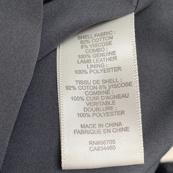 REBECCA TAYLOR size 8 Crew Neck Tweed Leather Trim Raw Edge Dress Charcoal Gray - Picture 8 of 9